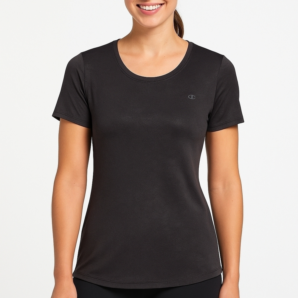 Champion Black Pattern Short Sleeve Top